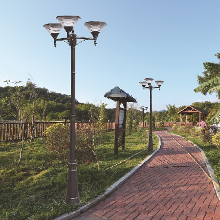 太陽能庭院燈粗條紋喇叭款小區園林廣場鋁制歐式景觀庭院燈批發