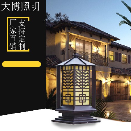 新古典LED柱頭燈特色立體拼接鋁制圍墻燈戶外庭院小區(qū)門柱圍墻